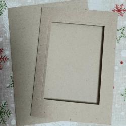 Carte a broder papier recycle fenetre rectangulaire
