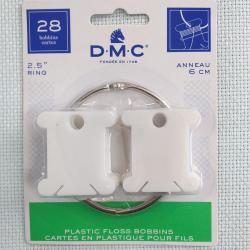 Lot de 28 cartes plastiques avec anneau métal 6 cm  DMC