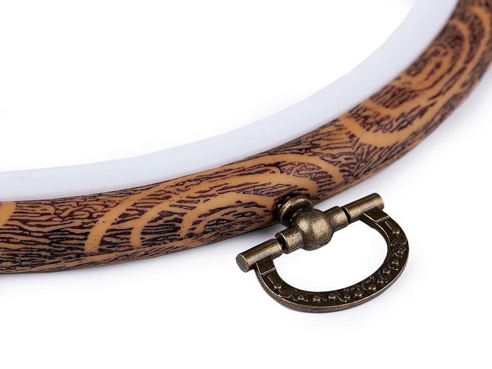 Cercle a broder decoratifs style bois o 16 cm interieur 2