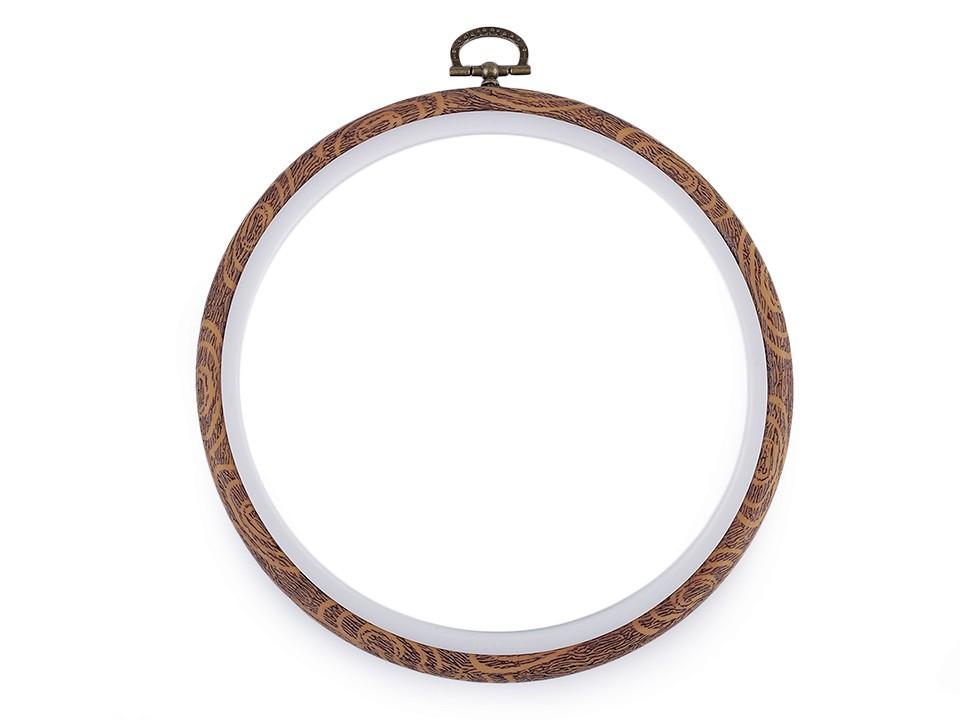 Cercle a broder decoratifs style bois o 16 cm interieur 4