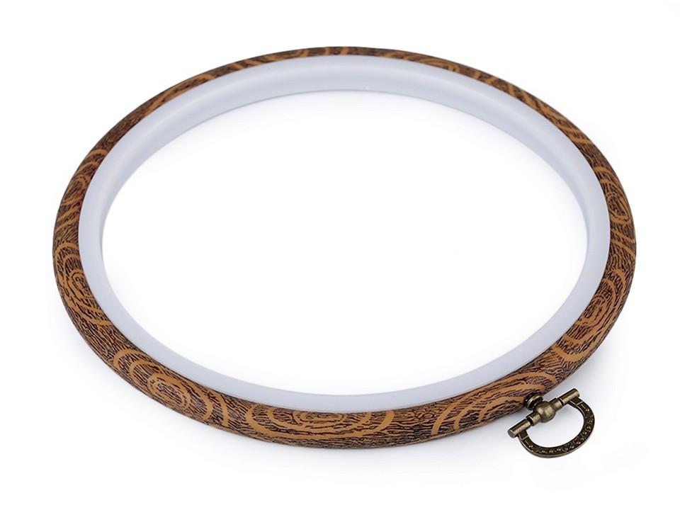 Cercle a broder decoratifs style bois o 16 cm interieur