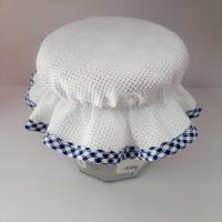 Chapeau de pot de confiture bleu a broder aida 5