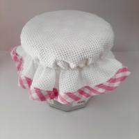 Chapeau de pot de confiture rose a broder aida 5