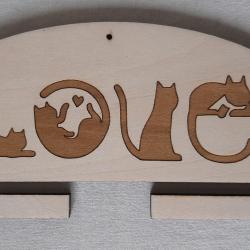 Cintre couple chats love 10 ou 20 cm broderie