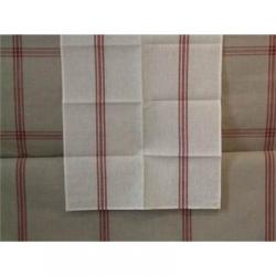 Coupon de Lin 12 Fils naturel Rayures Rouges 50 x170 cm
