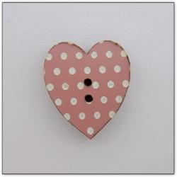 Coeur vieux rose pois blancs Z13080  Au P'tit Bonheur