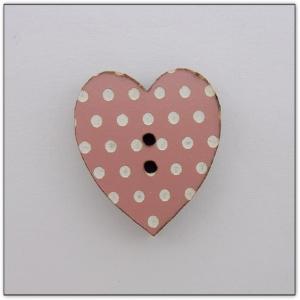 Coeur vieux rose pois blancs Z13080  Au P'tit Bonheur