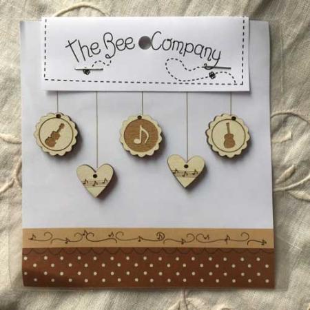 Boutons Coeurs Musique - TB1M The Bee Company