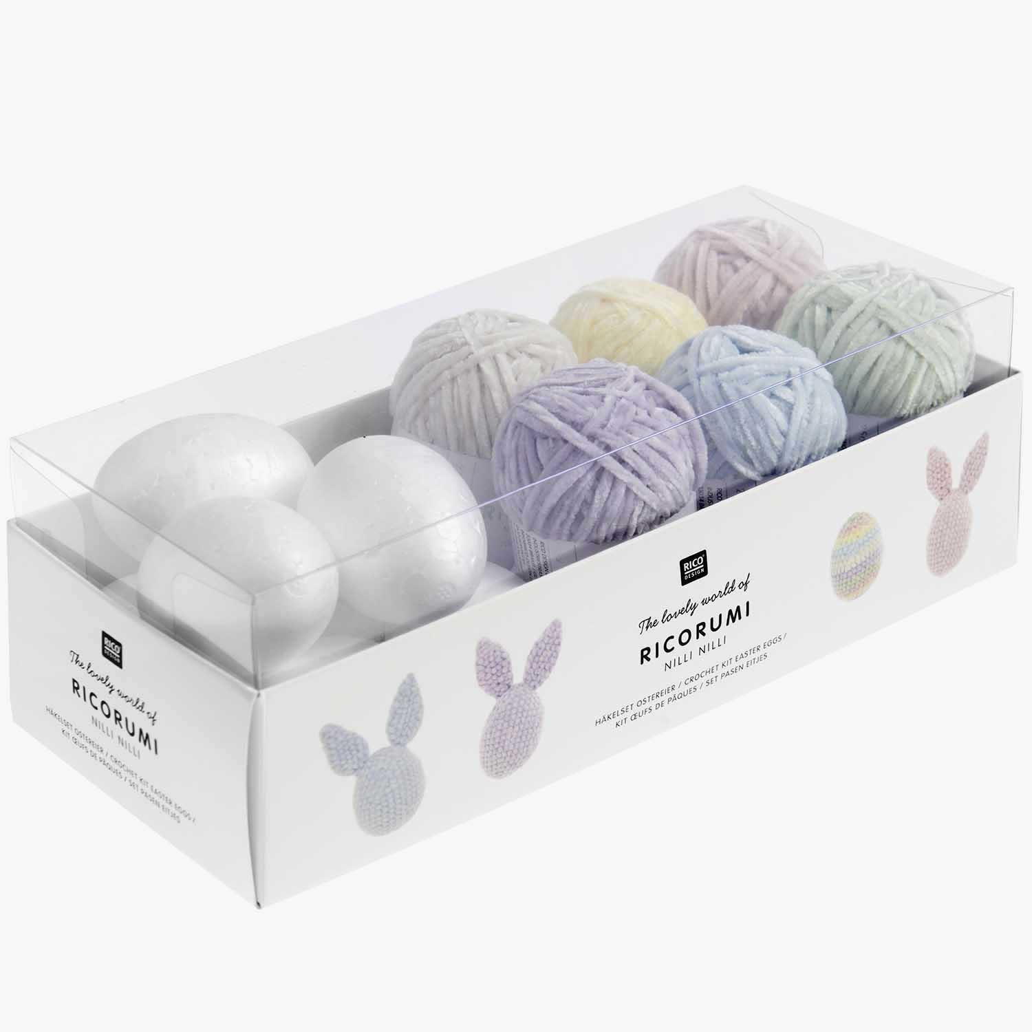 Coffret 6 pelotes amigurumi ricorumi oeufs de paques nilli nilli rico design 400027 032