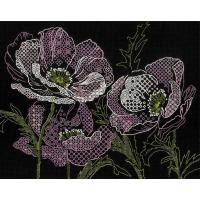Coquelicots en dentelle kit de blackwork riolis sr1991 1