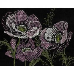 Coquelicots en dentelle kit de blackwork riolis sr1991 1