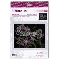 Coquelicots en dentelle kit de blackwork riolis sr1991 3