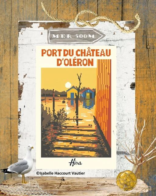 Coucher de soleil af05 fiche ou kits de points de croix isabelle haccourt vautier 3