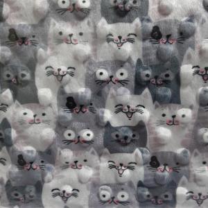 Coupon tissu minky chat 65x75 cm 1