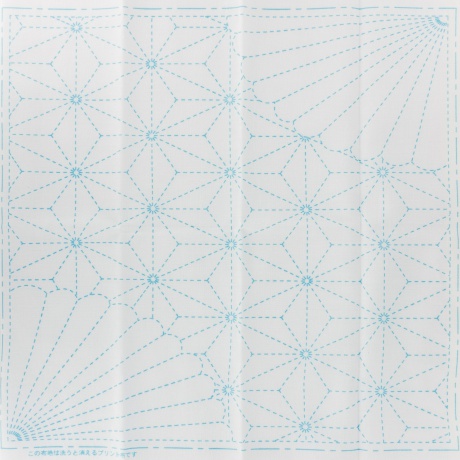 Coupon tissu sashiko blanc chanvre et chrysantheme