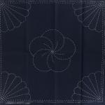 Coupon tissu sashiko navy chrysantheme