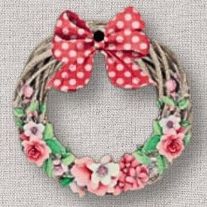 Couronne de porte noeud ros