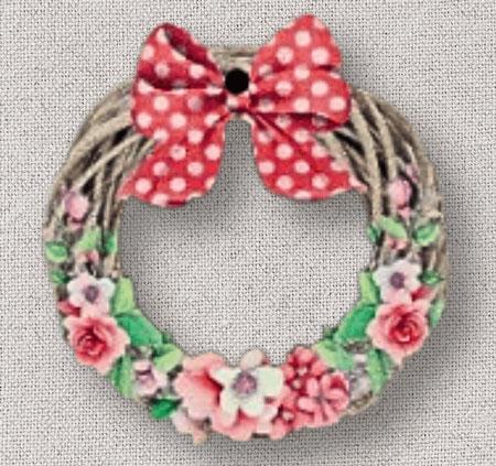 Couronne de porte noeud ros