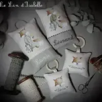 Coussin de porte et hochet renard le lin d isabelle 1