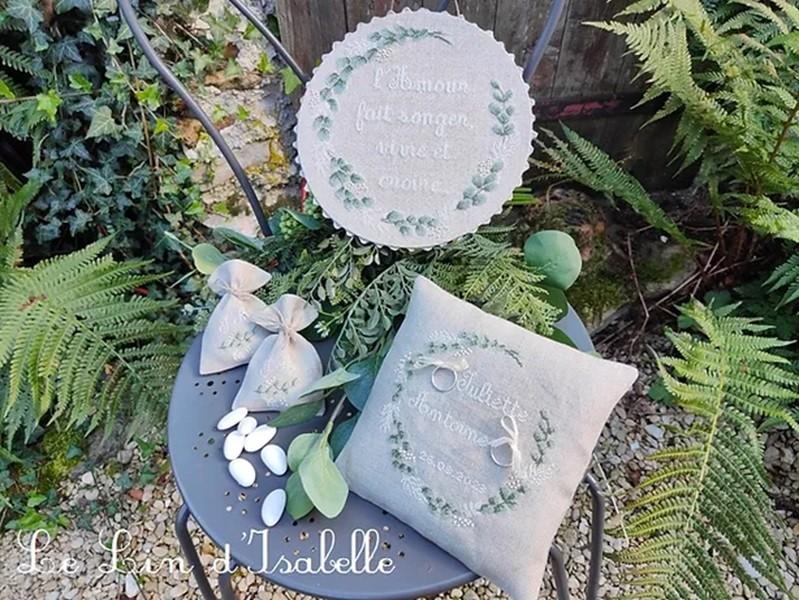 Coussin pour alliances eucalyptus le lin d isabelle 4