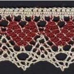 Dentelle Coton/Lin Coeur Rouge 35mm Zweigart  72020/39