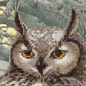 Eagle owl le grand duc kit de blackwork riolis sr0038