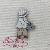Bouton decoratif en bois sunbonnet garcon arrosoir en 28 atelier bonheur du jour