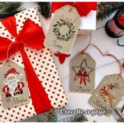 Christmas Vintage Label con alfabeto, Etiquettes de Noël  Crocette a gogò