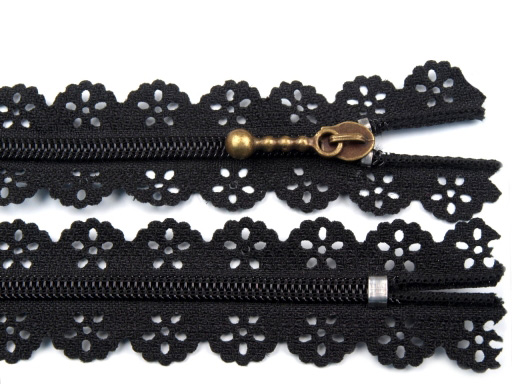 Fermeture a glissiere dentelle noire