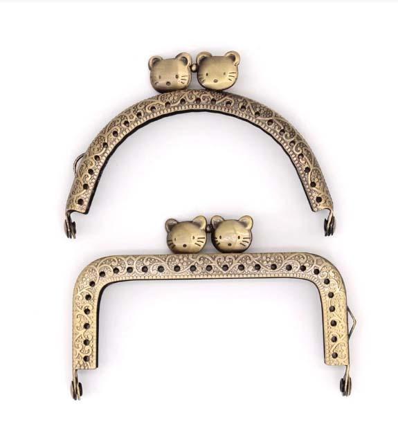 Fermoir porte monnaie chat bronze arrondi et rectangulaire 10 5 cm ou 12 5 cm