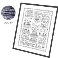 Fiche de broderie frises de noel pr20 jardin prive dmc414