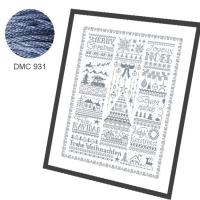 Fiche de broderie frises de noel pr20 jardin prive dmc931