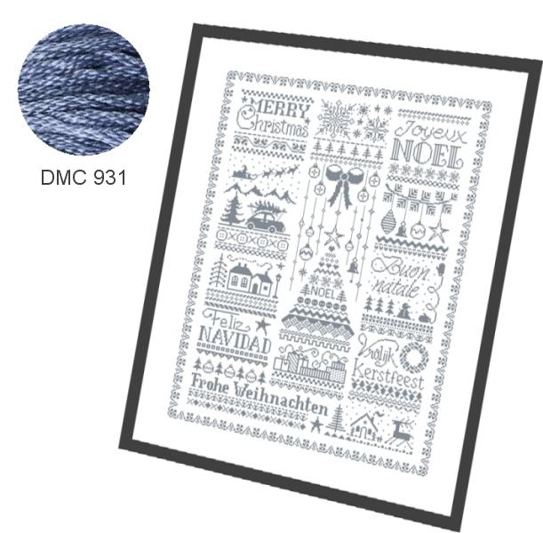 Fiche de broderie frises de noel pr20 jardin prive dmc931