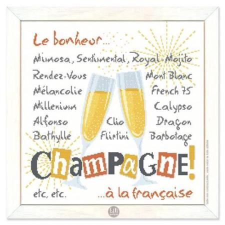 Le Champagne - Fiche point de croix G046 - Lilipoints