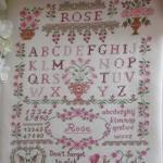 Fiche de broderie rose sampler cuore e batticuore