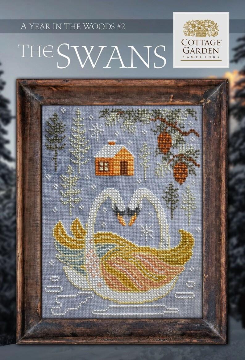 Fiche de broderie the swans cottage garden samplings 1