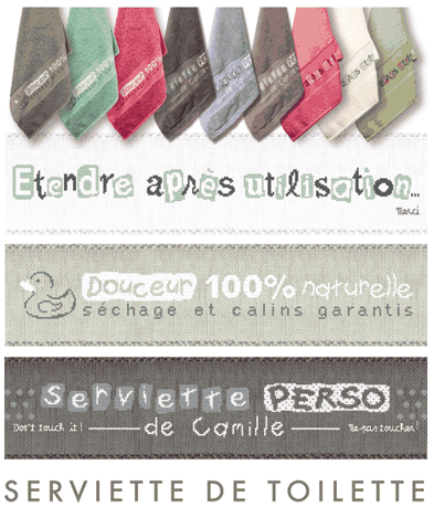 Fiche idee pour serviette de toilette d008