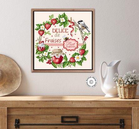 Fiche ou kit de point de croix delice de fraises annick abrial 5