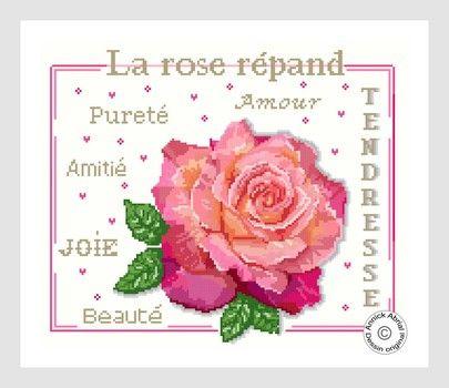 Fiche ou kit de point de croix la rose annick abrial
