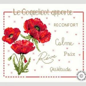 Fiche ou kit de point de croix le coquelicot annick abrial