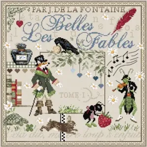 Fiche ou kit de point de croix les belles fables 189 madame la fee