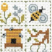 Fiche ou kit de point de croix patchwork aux abeilles ft112 jardin prive 2