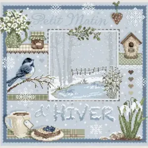 Fiche ou kit de point de croix petit matin d hiver 188 madame la fee