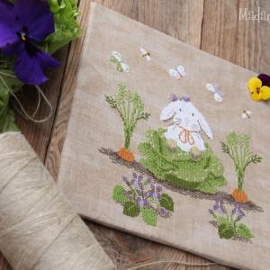 Fiche ou kit de point de croix rabbit in lettuce lapin dans la laitue madame chantilly