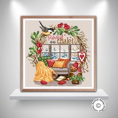 Fiche ou kit de point de croix reveil au chalet annick abrial 3