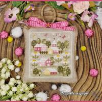 Fiche ou kit de point de croix spring tiny village crocette a gogo