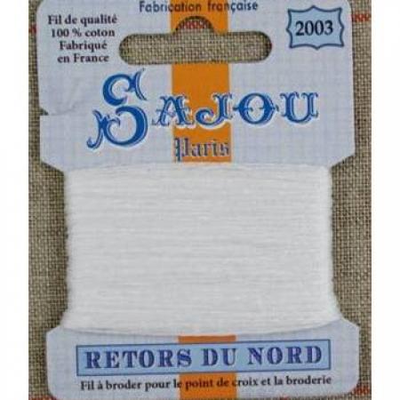 Fil à broder Retors du Nord Sajou carte 20 m - n°2003 Grand blanc