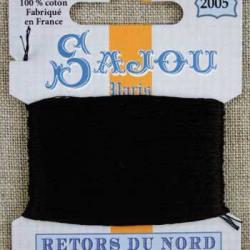 Fil à broder Retors du Nord Sajou carte 20 m - n°2005 Noir