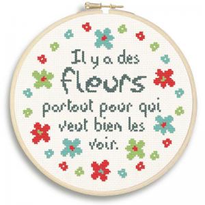 Fleurs kc07 kit a broder debutant lilipoints