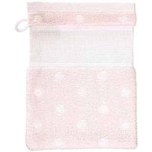 Gant de toilette poudre a pois blanc 15x21 cm rico design 740260 73